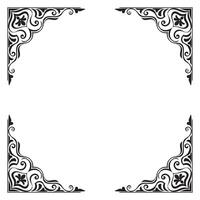 Thai pattern frame, vintage frame, decorative corner, scroll line pattern, graphic elements vector