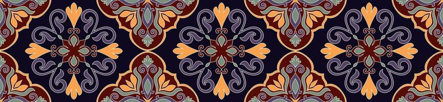 Abstract Floral Carpet Border Seamless Border For Fabric Pattern vector