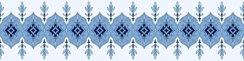 Blue vintage pattern border, vintage frame for carpet decoration vector