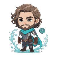 A cartoon character with long hair and beard vector