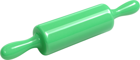 Glossy pastel green rolling pin for baking and kitchen use png