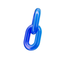 3d azul cadeia ligação ícone com uma simbolizando conexão e unidade. 3d ilustração png