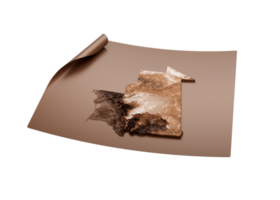 Map Of Mauritania Style Brown On Unrolled Map Paper Sheet 3d Illustration png