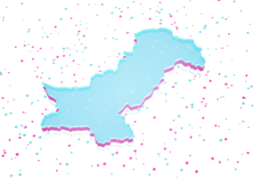Illuminated Pakistan Data Map Neon Blue Light On Seamless Pattern Background 3D Illustration png