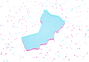 Illuminated Oman Data Map Neon Blue Light On Seamless Pattern Background 3D Illustration png