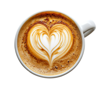 Heart Latte Art Coffee Cup Isolated On Transparent Background png