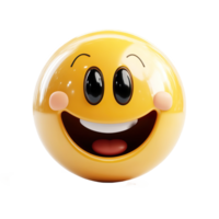 3D Happy Emoji Cartoon Face Smile Expression Character Joy Fun Isolated On Transparent Background png
