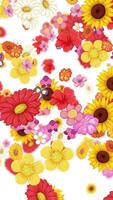 Colorful flowers cascade gracefully against a white background, creating a lively and cheerful visual experience video