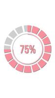 Circular progress bar animation with smooth transitions, displaying percentage increments from 16 to 100 on a white background video