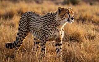 image of a cheetah in the wild, generated by AI photo