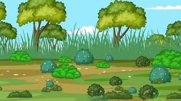 Animated forest scene with vibrant foliage, gentle transitions, and a tranquil atmosphere. Bright colors and smooth motion create a peaceful mood video