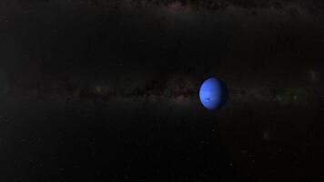 Zooming in on Neptune against a starry backdrop video