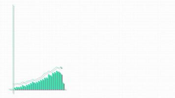 Animation of a bar graph transitioning from growth to decline, using green and red colors on a white background video