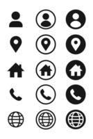 web and contact icon set vector