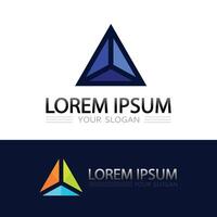 Unique Lettermark Triangle Logo with Futuristic Prismatic Gradient and Sharp Geometry Element vector
