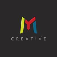 Techno M Logo with Digital Noise Effect and Cyberpunk Influence vector