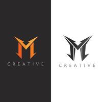 M Initial Logo with Futuristic Tech Elements and Digital Aesthetic vector