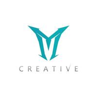 Letter M Logo with Gradient Color and 3D Effect Illustration vector