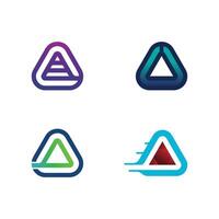 Prismatic Letter Logo in Triangle Composition Featuring Color Gradient Design Concept vector