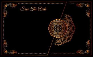 save the date invitation card floral ornament background vector