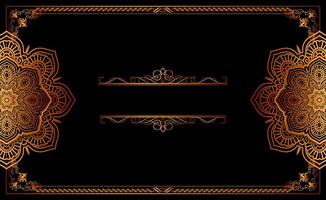 vintage background with golden frame mandala ornament vector