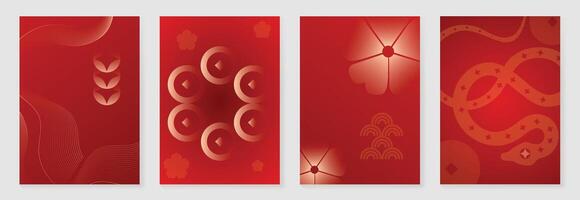 Chinese new year red envelope. Year of the Snake hongbao. vector