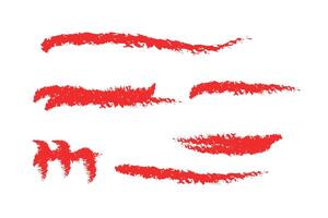 Set of red brush strokes on a white background vector
