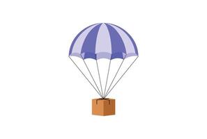 Crypto Airdrop with Parachute, Concept of Giveaway and Promotion Crypto Coin Illustration. vector