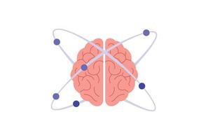 Human Brain, Neural Network Concept Illustration. vector