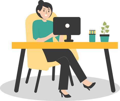 Programmer Woman Character with Cartoon Design