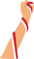 Hands Holding Indonesian Flag with Cartoon Design vector