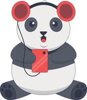 Cute Panda Animal Character in Cartoon Design vector