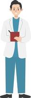 Man Doctor Cartoon Character. Isolated on White Background vector