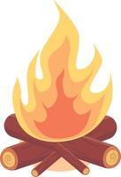 Bonfire Illustration in Cartoon Design. vector