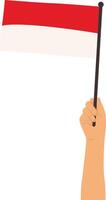 Hands Holding Indonesian on White Background vector
