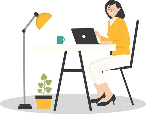 Programmer Woman Character in Cartoon Design.