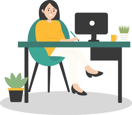 Programmer Woman Character.