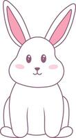 Cute Rabbit Illustration. Isolated on White Background vector