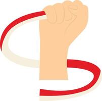 Hand Holding Indonesian Flag on White Background. vector