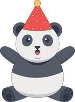 Cute Panda Animal Character. Kawaii Panda Illustration. vector