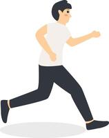 Person Running Marathon Character in Cartoon Design. vector
