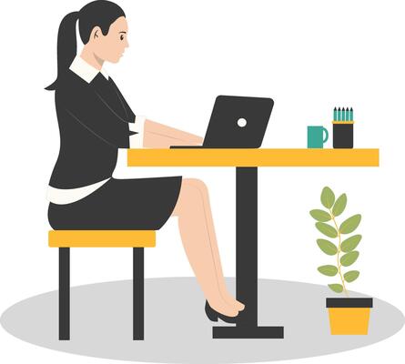 Programmer Woman Character with Cartoon Design.