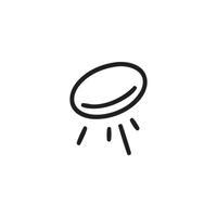 Unidentified object icon simple line drawing of a spotlight illuminating an unknown mystery. vector