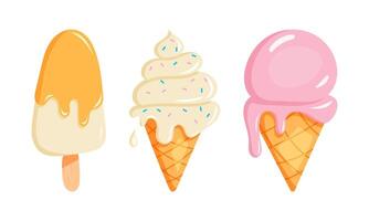 Indulge in Delicious Ice Cream Treats Enjoy, Soft Serve, and Crispy Cone Delights vector