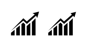 Sharp upward bar chart icon. Business growth and success trend symbol vector