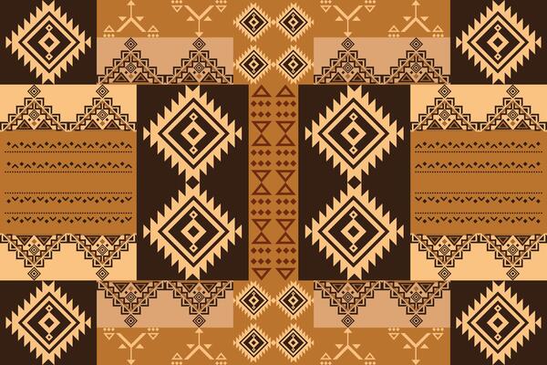 Ethnic seamless pattern with tribal geometric shapes in vintage warm tones.