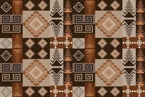 Seamless tribal geometric pattern in warm vintage tones. Perfect for fabric, packaging, home decor v2. vector