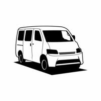 silhouette of a Multi Purpose Vehicle car to carry many passengers vector