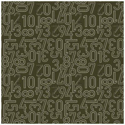A repeat print pattern design of numbers arranged on a chevron background, creating a visually striking design.