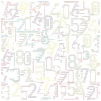 A colorful arrangement of various numbers in pastel hues, overlaid in a pattern across a light background. vector